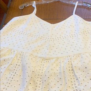 White Eyelet spaghetti straps.